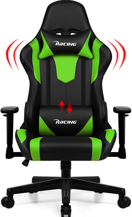 Elekiatech Gamingstoel - 165°Rugleuning - Gamestoel met Voetensteun - Zwart/Wit