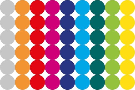 Stippen Stickers - 9 Kleuren - 5 Stickervellen - 270 Ronde Etiketten 19 mm - Kleurcodering