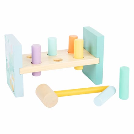 Small Foot - Wooden Hammer Bench Pastel 8 pcs.