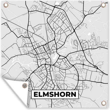 Tuindoek Kaart - Duitsland - Plattegrond - Stadskaart - Elmshorn - 100x100 cm