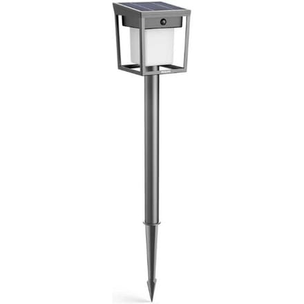 Philips Blaise Sokkellamp - UltraEfficient LED - Solar buitenlamp - Warm, helder licht 3000K - Antraciet - Rechthoekig ontwerp - Bewegingssensor - Zonne-energie - Auto-linkable