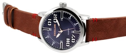 EXCELLANC Herenhorloge kunstleer Mineralglas