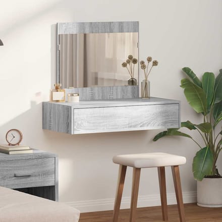 vidaXL - Kaptafel - Grijs - 83 - x - 40 - x - 70 - cm - Bewerkt - hout