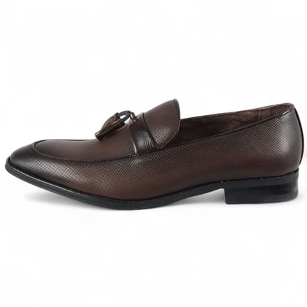 Heren bruine klassieke kwastloafers formele schoenen