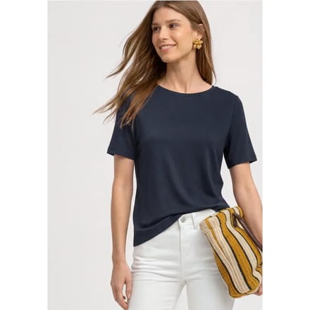 Basic Shirt met ronde hals in Unifarbe