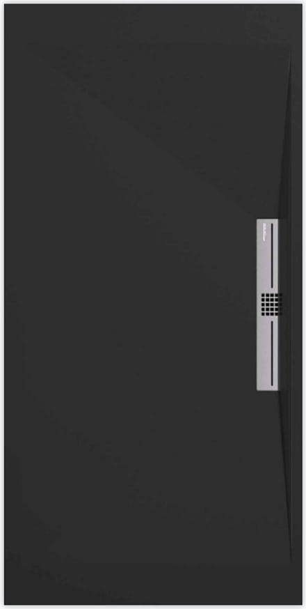 Sanifun douchebak Stone Side Black Smooth 1100 x 900 S