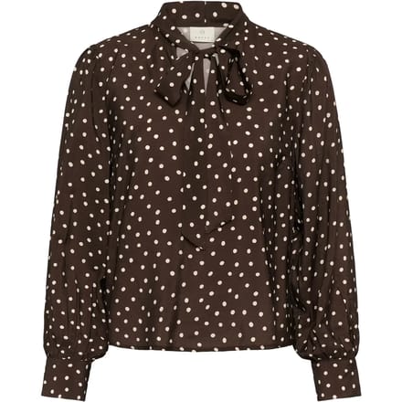 Kaffe KAdotte Blouse Dames Blouse - Coffee Bean Turtledove Dot