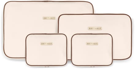 SUITSUIT Fab Seventies - Packing Cubes - Set van 4 - Reiskoffer 76 cm - Koffer organizer set - Bagage organizers - Wit