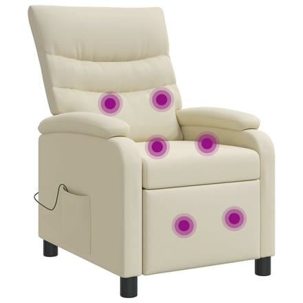 vidaXL - Massage - Relaxstoel - Crèmekleurig - Kunstleer