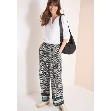 Broek met wijde pijpen in Loose Fit met print