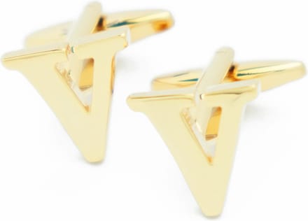 Manchetknopen - Letters Initialen Letter V Goudkleurig