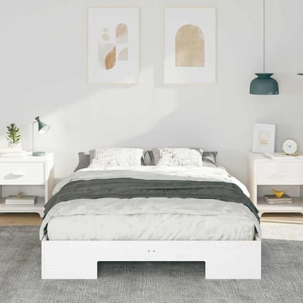 vidaXL - Bedframe - Wit - 140 - x - 190 - cm