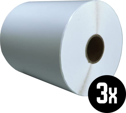 DULA Compatible Zebra Labels 103x199mm - 250 etiketten per rol - kern 25mm - Wit- Permanent - 3 rollen
