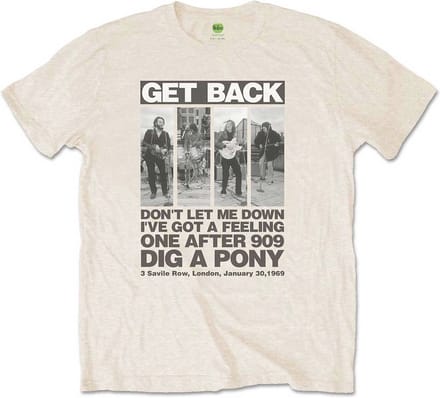 The Beatles - Rooftop Panels Heren T-shirt - M - Creme