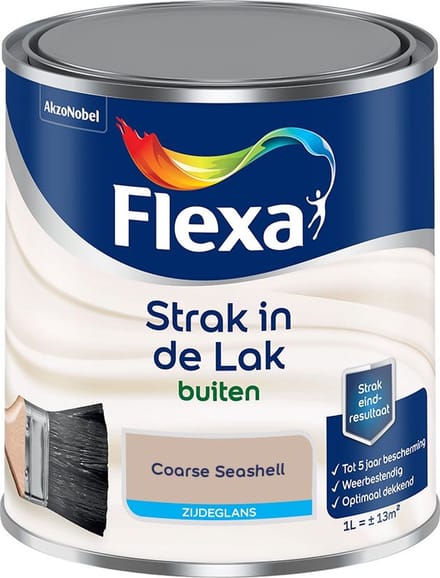 Flexa - Strak In De Lak Buitenlak Zijdeglans - Coarse Seashell - Mengverf - 1 L