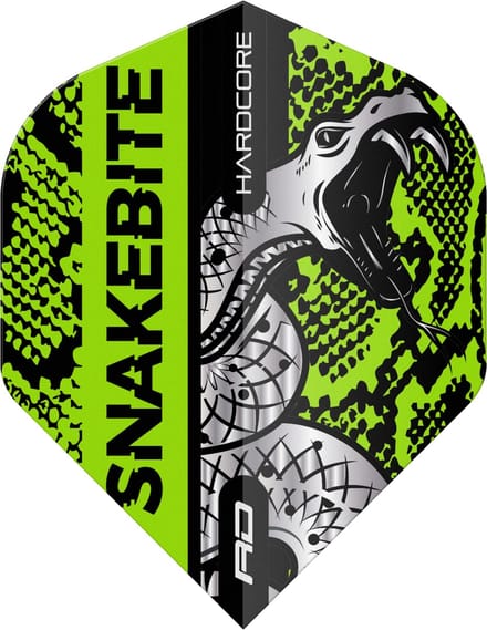 Red Dragon Peter Wright Hardcore Snakebite Coiled Snake Green - Dart Flights