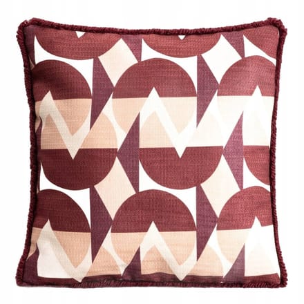 CHERRY CHIC Kussenhoes 45x45cm - Stijlvol bordeaux, beige en roze