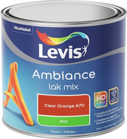 Levis - Ambiance Lak Mat Mix - Clear Orange A70 - Mengverf - 0,5 L
