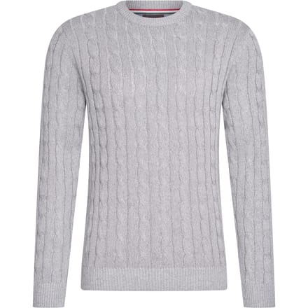 Cappuccino Italia - Heren Trui Adria Kabel - Grijs - Maat L