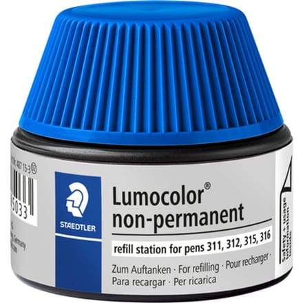 Viltstiftvulling Staedtler Lumocolor non-permanent 15ml blauw