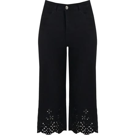 Vrouwen geborduurde jeans Mat Fashion Wide Leg