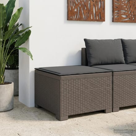 vidaXL - Eén-zits - Tuin - Sofa - met - Kussen - Rieten - Look - PP - Lichtgrijs