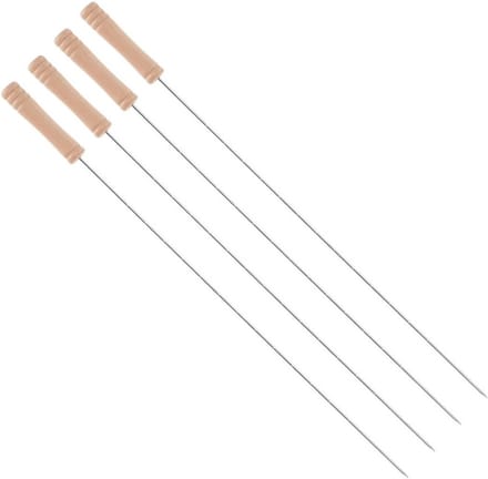 5Five BBQ spiezen - 4x stuks - metaal - 45 cm - vleespennen voor vlees - barbecue accessoires