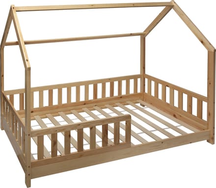 Kids kinderbed hut - 90 x 190 cm - Bed - Tentbed met bodem - Met beschermrand