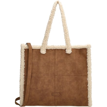 Beagles Laredo Hand & Schoudertas Shopper Teddy Kunstleer - Tote Bag - Dames Tas - Bruin