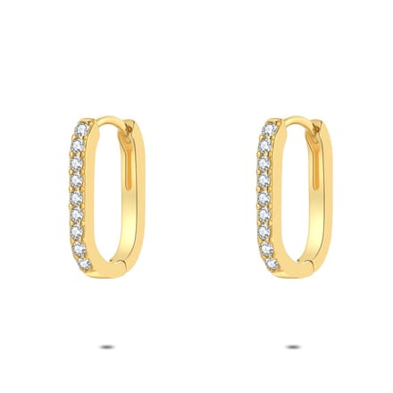 Twice As Nice Oorbellen in 18kt verguld zilver, ovale oorring