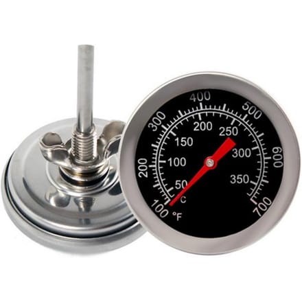 Roestvrijstalen Barbecue Grill Vleesthermometer Wijzerplaat Temperatuur Drukmeter Koken Voedselsonde wit