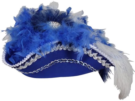 Piratenhoed Driesteek - Premium Class - Blauw - Volwassenen - Maat 61