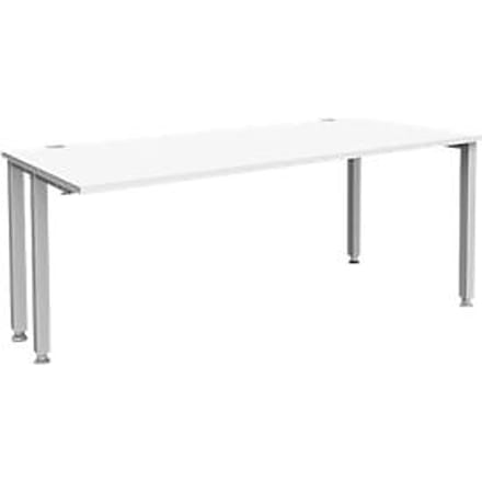 Schäfer Shop Genius bureau MODENA FLEX, 4-poots vierkante buis, verkorte zijpanelen, B 1800 mm, wit