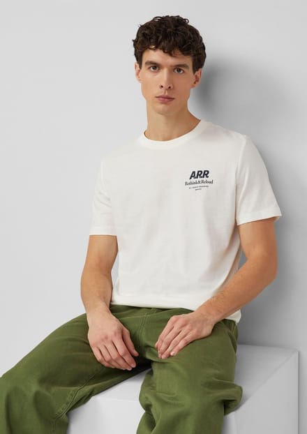 T-shirt met print aan de voorkant en artwork s.Oliver