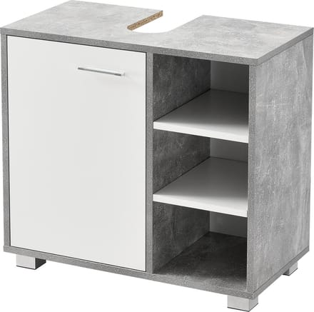 Wastafelonderkast badkamermeubel 55,6x60x31 cm beton wit