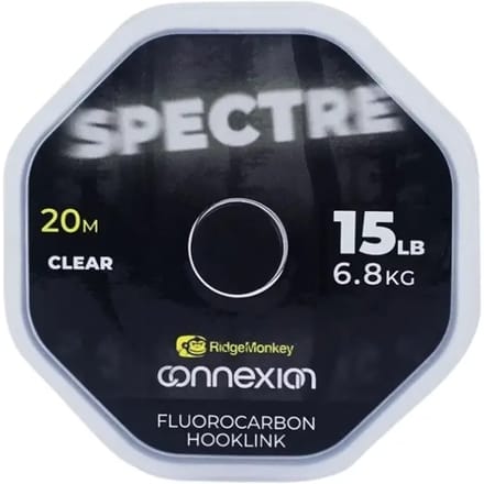 Ridgemonkey Connexion Spectre Fluorocarbon Hooklink 20 M Karperlijn Transparant 15 Lbs