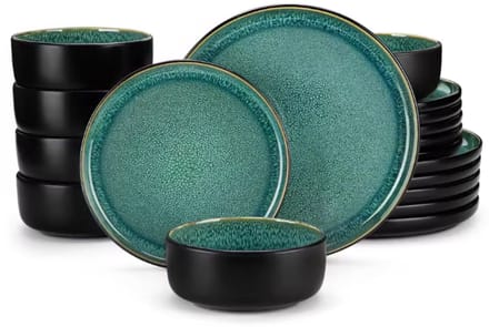 Imperial Bordenset – 18 delig - Groen 6 persoons – Keramisch – Dinerborden – Breakfast Plates