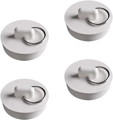 Rubberen Afvoerstoppen - Gootsteenplug Keuken - Water Dicht Maken - Goede Afdichting - 4 stuks - Wit