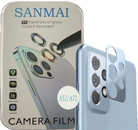 Metalen Camera Lens Protector Voor Samsung Galaxy A52 / A72 Aluminium Camera Cover Frame Blauw 2STUKS