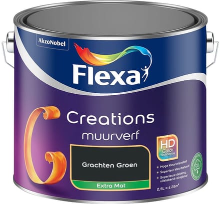 Flexa - Creations Muurverf Extra Mat - Grachten Groen - Mengverf - 2,5 L