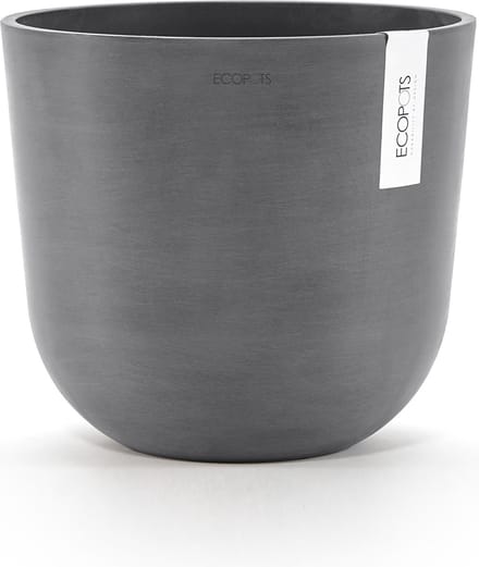 Ecopots Oslo 25 - Grey - Ø25 x H21,8 cm - Ronde grijze bloempot