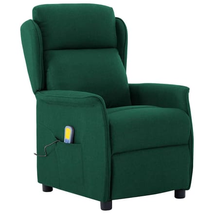 vidaXL Massagestoel Donkergroen 93.5 x 67.5 x 101.5 cm Stof