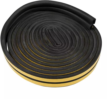 Benson Tochtstrip rubber D-profiel - 2x3 m - zwart - EPDM - 2 stuks