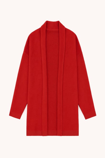 Touché Privé - Oversized gebreid vest met zakken - Rood - Dames
