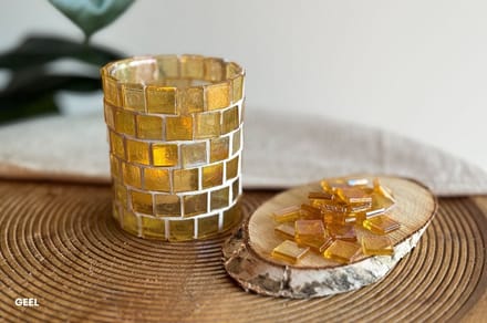 DIY Pakket Waxinelichthouders met Glasmozaiek Lemon