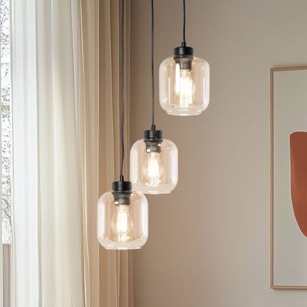 Eko-Light Hanglamp Sombra, amber, 3-lamps, rond