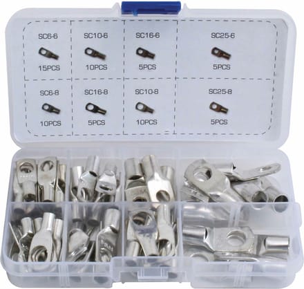 perskabelschoen set - 65 delig - kabelschoen - kabel oog - asta