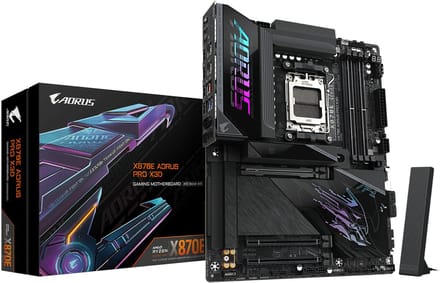 GIGABYTE X870E AORUS PRO X3D - ATX - Socket AM5 - AMD X870E - DDR5 - Wi‑Fi7 - 5GbE LAN - PCIe 5.0