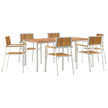 vidaXL Buiten Eettafel Set 7 pcs Bruin Massief Acacia Hout