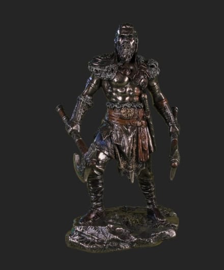 Viking Twin Axe Figurine – De Kracht van de Noormannen - Beeld - Brons - 16cm